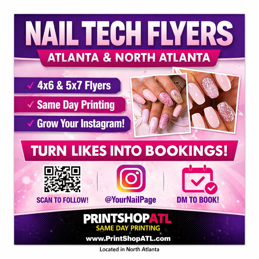 Nail tech flyer printing atlanta